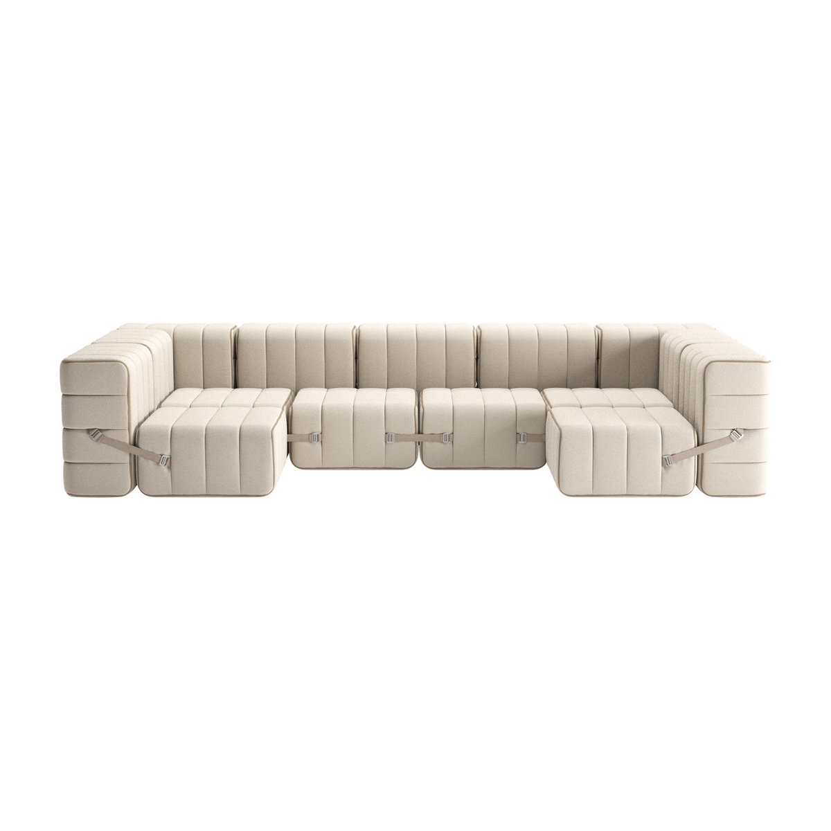 Curt-Set 15 - e.g. Flexible U-shaped sofa - Sera - Calla (White / Beige)