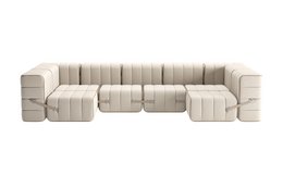 Curt-Set 15 - e.g. Flexible U-shaped sofa - Sera - Calla (White / Beige)