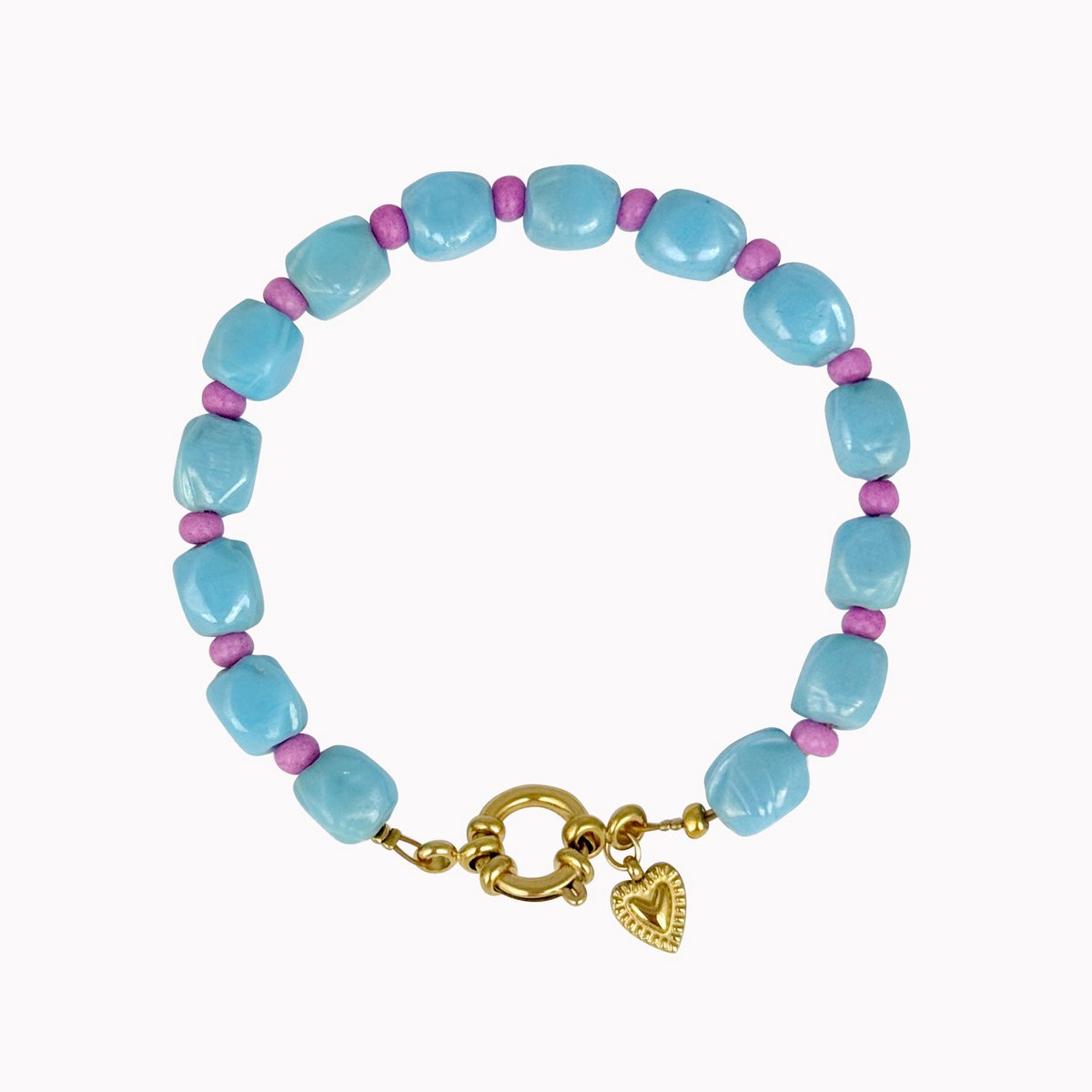 Pulsera de cuentas dulce y fresco azul rosa