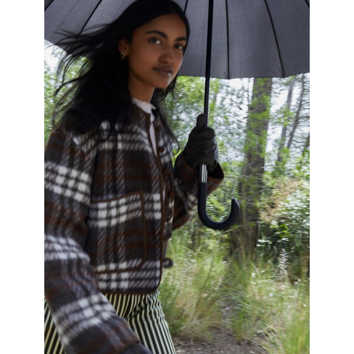 Barefoot Plaid Brown Jacket