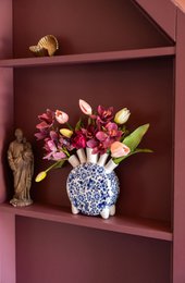 Tulpenvaas Delfts blauw rond