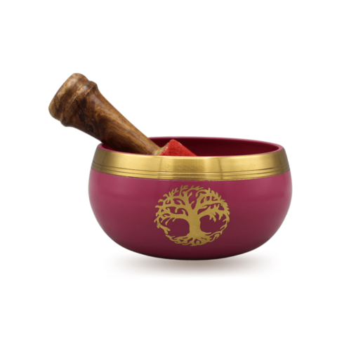 Singing Bowl Pink Tree of Life 9 Cm Set of 4 Pcs
