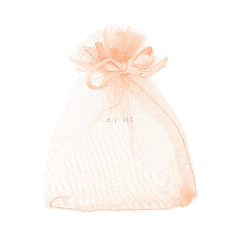 10x Peach organza gavepose