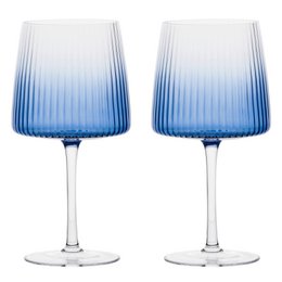 Set of 2 Empire Blue Gin Glasses - Cocktail Glass Set