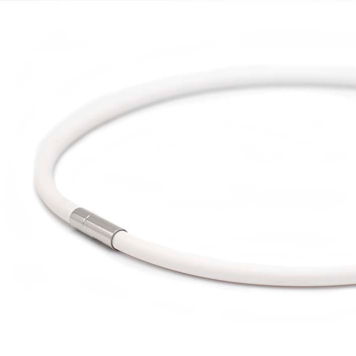 Cadena de goma, 1 línea, Blanco opaco