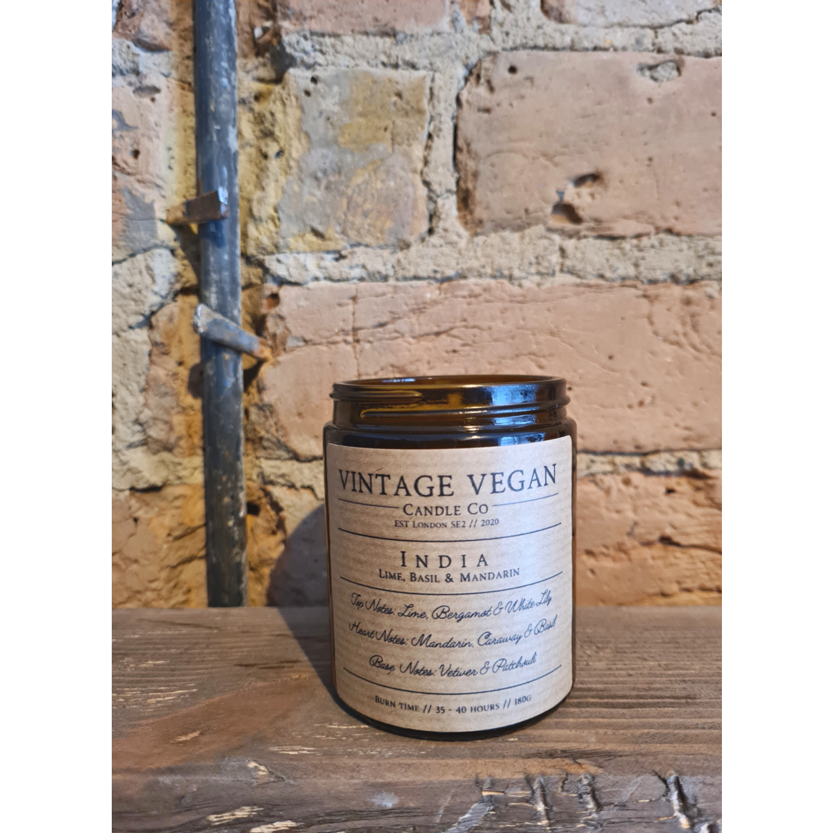 India Lime Basil & Mandarin Vintage Vegan Soy Travel Candle