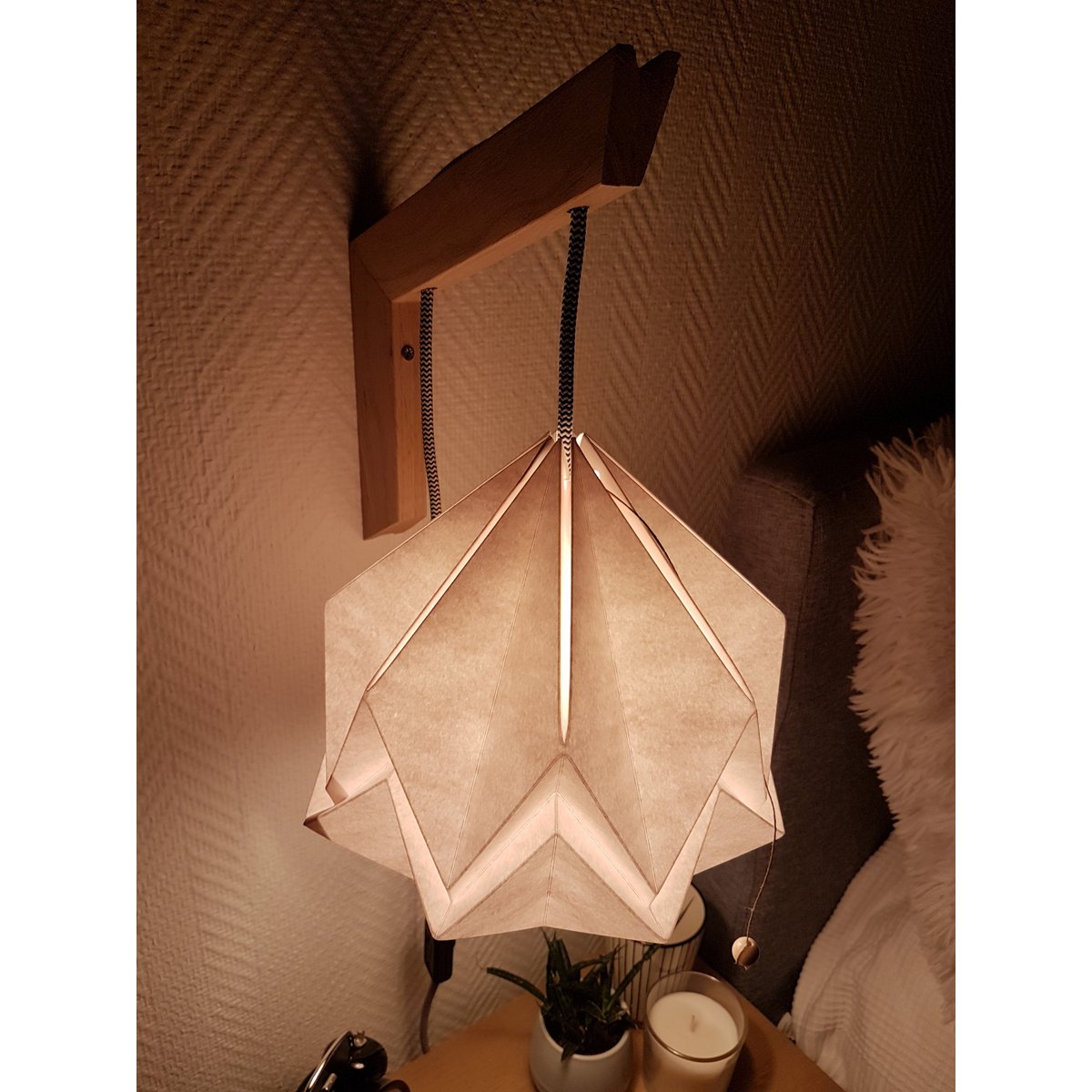 Aplique de madera y suspensión Origami Design en Papel