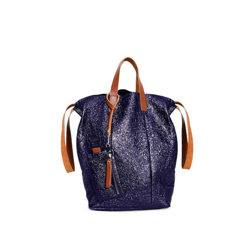 Linda Large Tote Metallic Navy