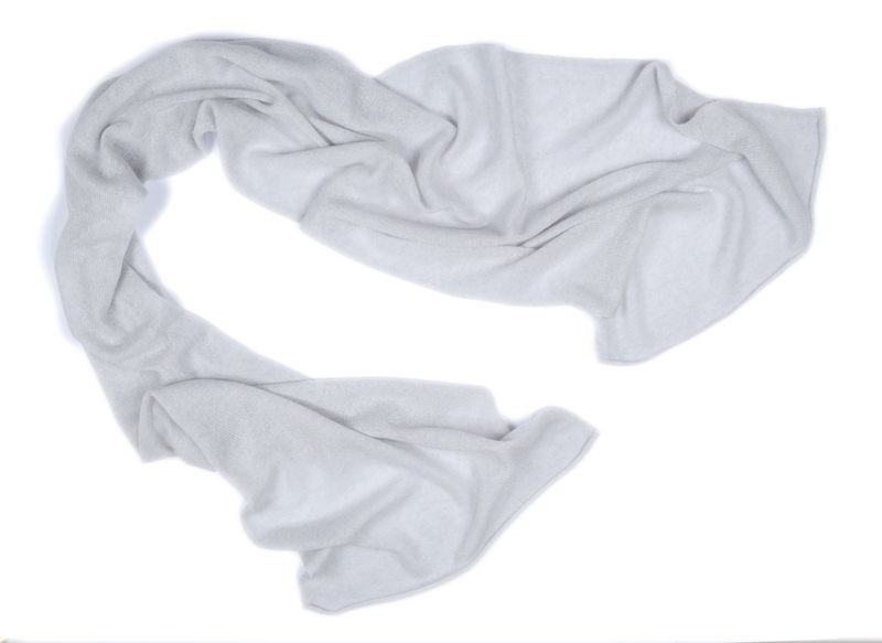 Cashmere tørklæde lys 100% Cashmere isgrå