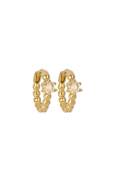 Boucle d'oreille morganite plaquée or 14 carats