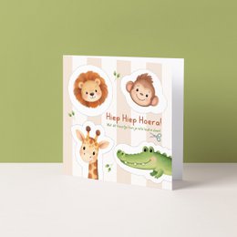 Wenskaart | Hiep Hiep Hoera (knip je slinger)