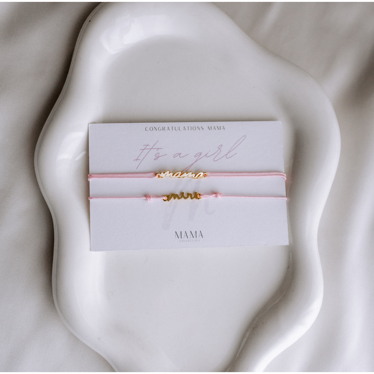 Het is een meisje / het is een jongen Mama & Mini Armband Geburtschenk Limited Edition