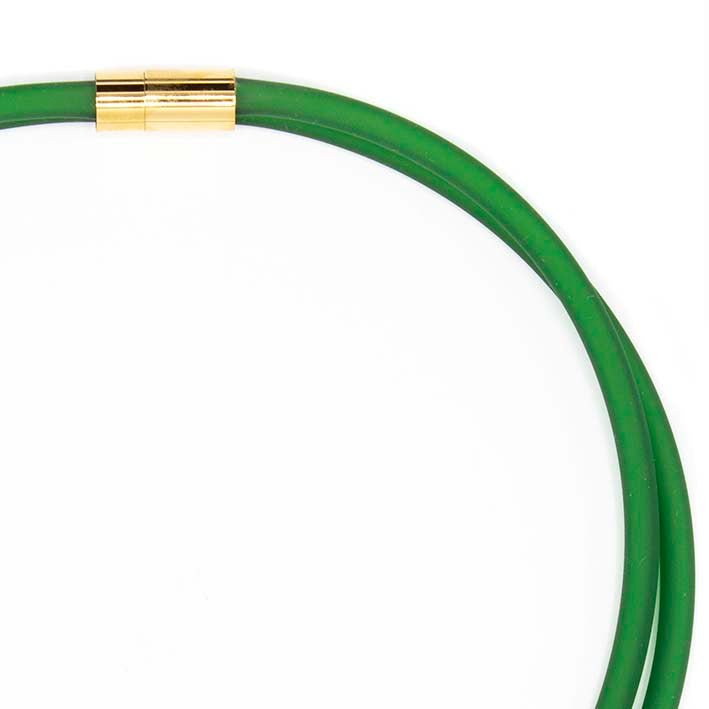 Cadena de goma, verde botella, 2 hilos