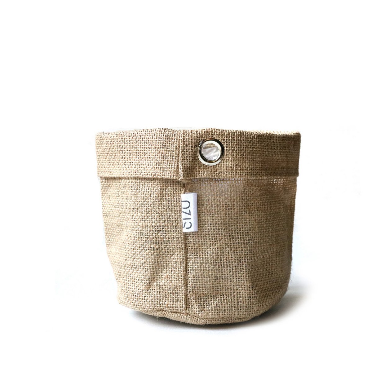 SIZO Jute Bag naturligt med metalring med vandtæt biologisk nedbrydeligt for