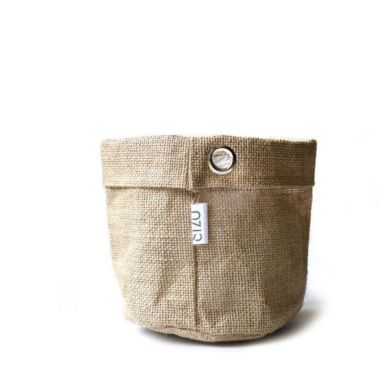 SIZO Jute Bag naturligt med metalring med vandtæt biologisk nedbrydeligt for