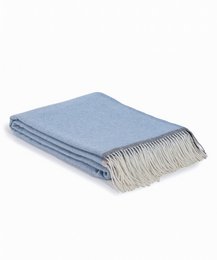 Plaid in lana merino/cashmere MILANO - blu