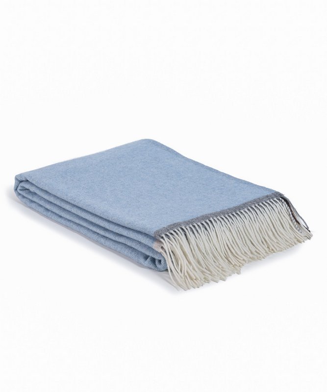 Plaid in lana merino/cashmere MILANO - blu