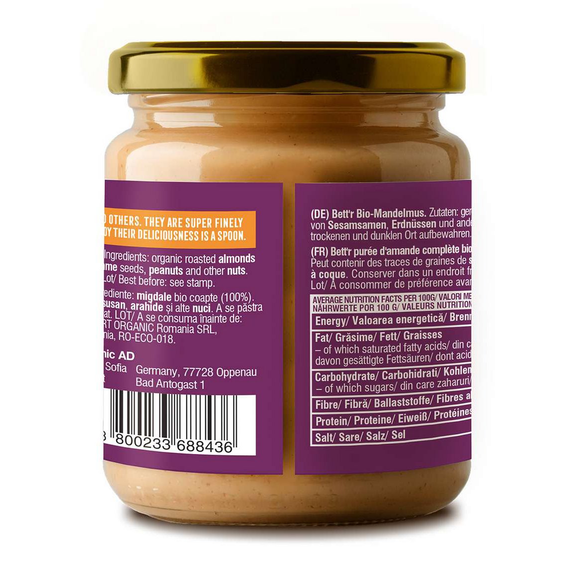Almond Butter, organic, Bett'r, 250g