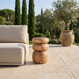 Tao teak sidebord/skammel - 35x35x45 cm