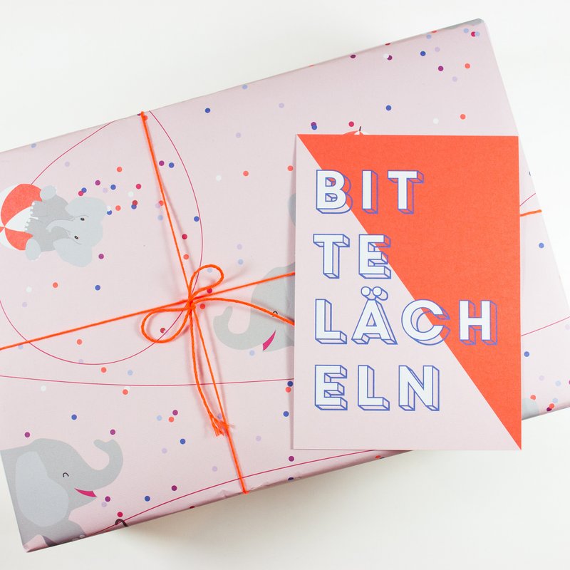 Postkarte Bitte lächeln