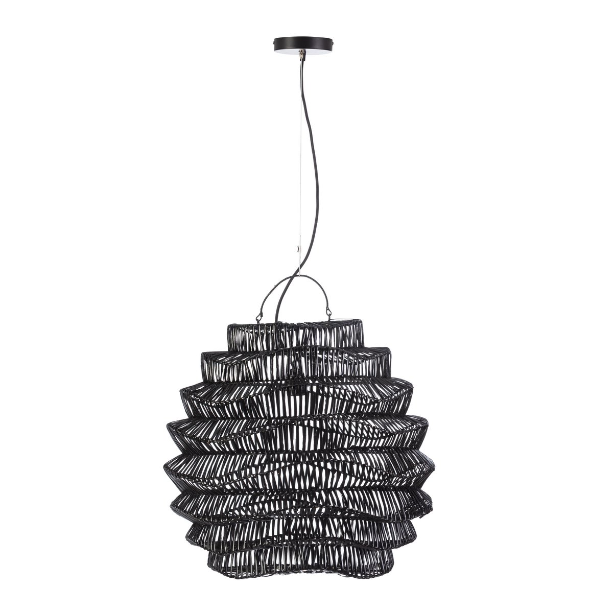 LAMPARA DE TECHO 55X55X60/200 RATAN NEGRO TH7984900