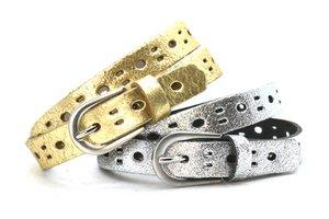 Children's belt 20430 Fashion belt perfo metallic