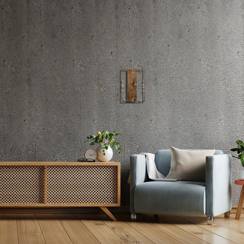 Large vertical rectangle wooden wall clock modern unusual