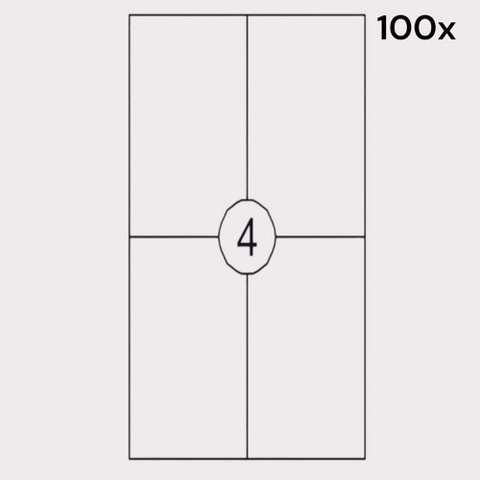 Timmy Toys - VD021 - A6 Etikets für den Versand von A4 für normalen Drucker - 105 x 148 mm - 100 PCs - 1 Stück