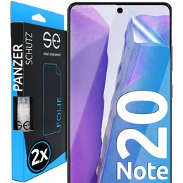 Protective film for Samsung Galaxy Note 20 smartphone, clear and durable, 2x pack.