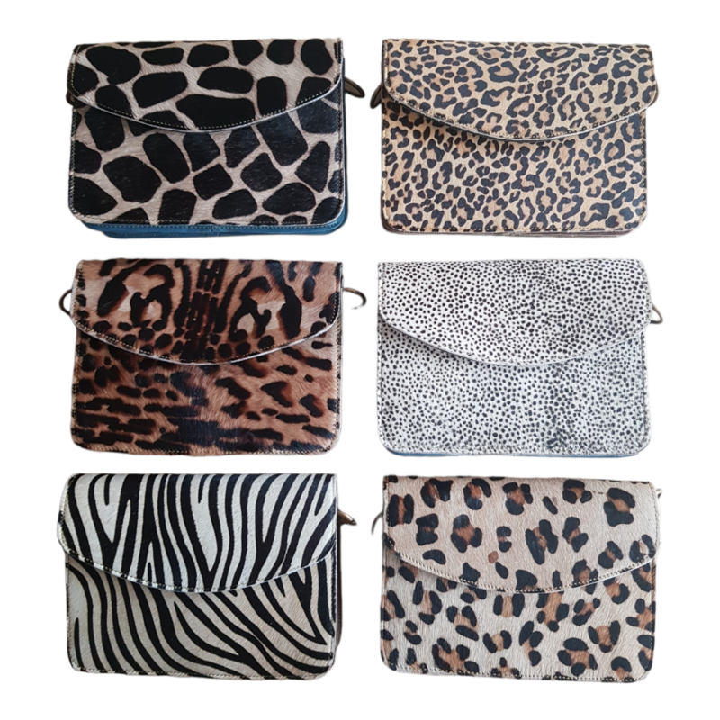 Borsa in pelle stampa animalier Abby