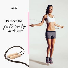 Skipping Rope with Wooden Handle Cotton Rope 230 cm
