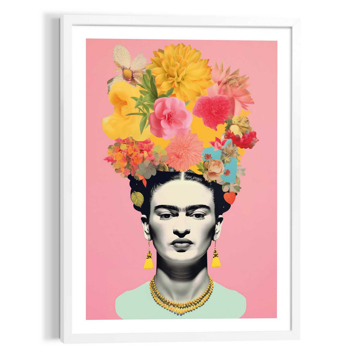 Painting Art Frame Frida Kahlo - Flowers 70x50