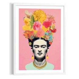 Cadre d'art de peinture Frida Kahlo - Fleurs 70x50