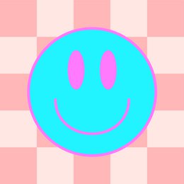 Forex tile 10x10cm - Smiley blue pink - %231030085