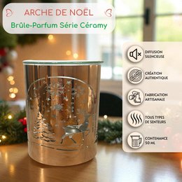 Brændt-parfum julemetallaserskæring-arch & rensdyr mønster-essentiel olier, voks og parfume-aftagelige glasskop-chic chic atmosfære
