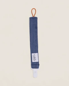 Ocean Pacifier Clip in Clementine cotton