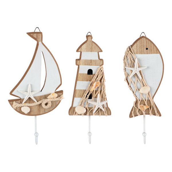 Haken "Maritim" 3 sort. 14 cm VE 18