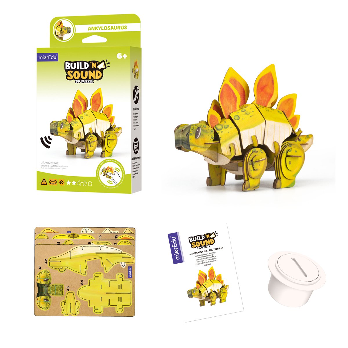 Mieredu - 3D Puzzel Build And Sound - Stegosaurus