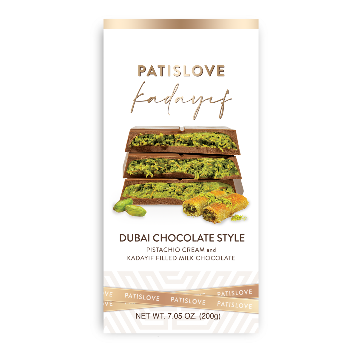 Pistache & Kadayif Milk Chocolate, 200 g