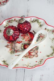 Cuillère en porcelaine Vintage Noël 13 cm Isabelle Rose