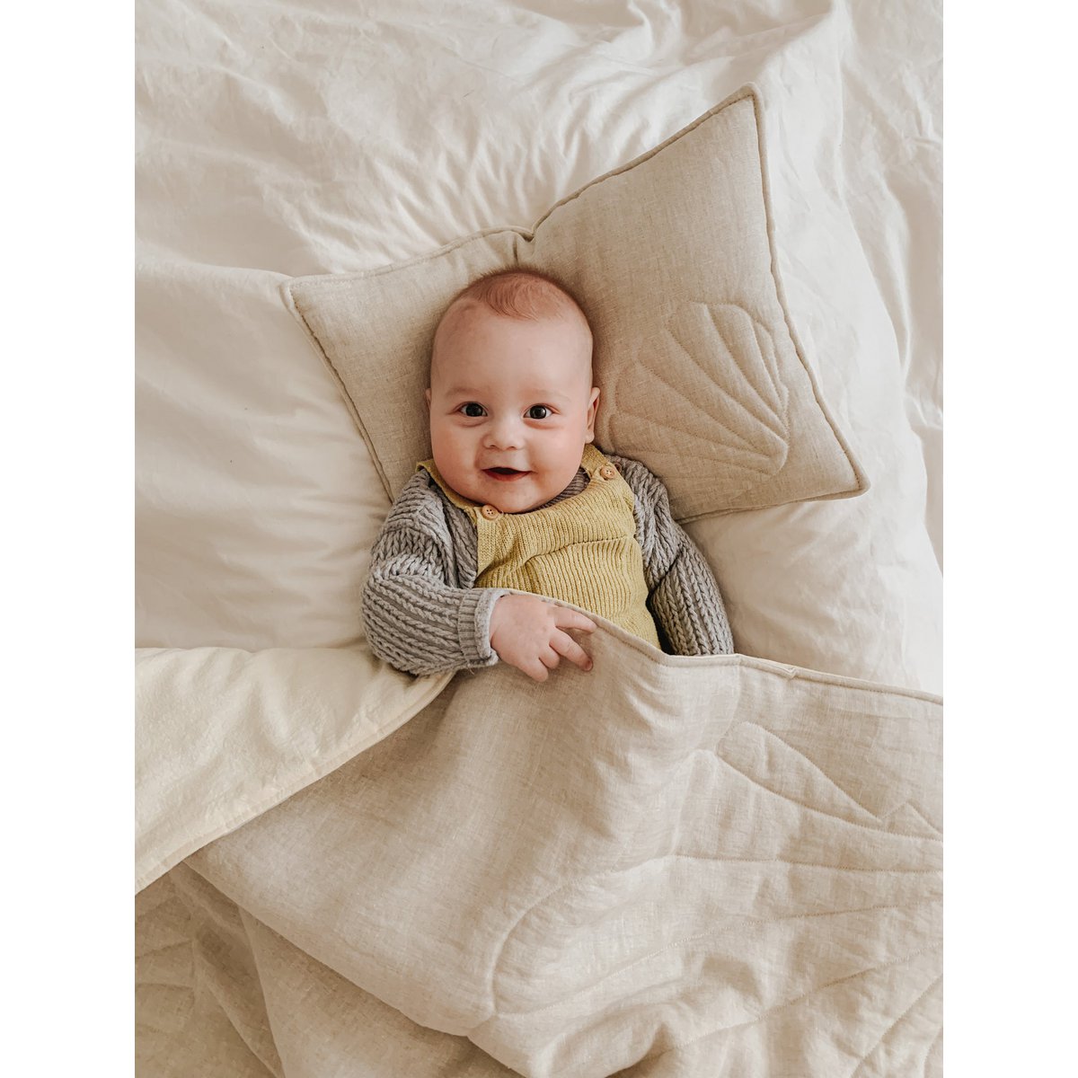 Linen shell child cover set "Sand"