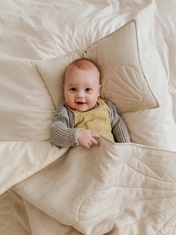 Linen shell child cover set "Sand"