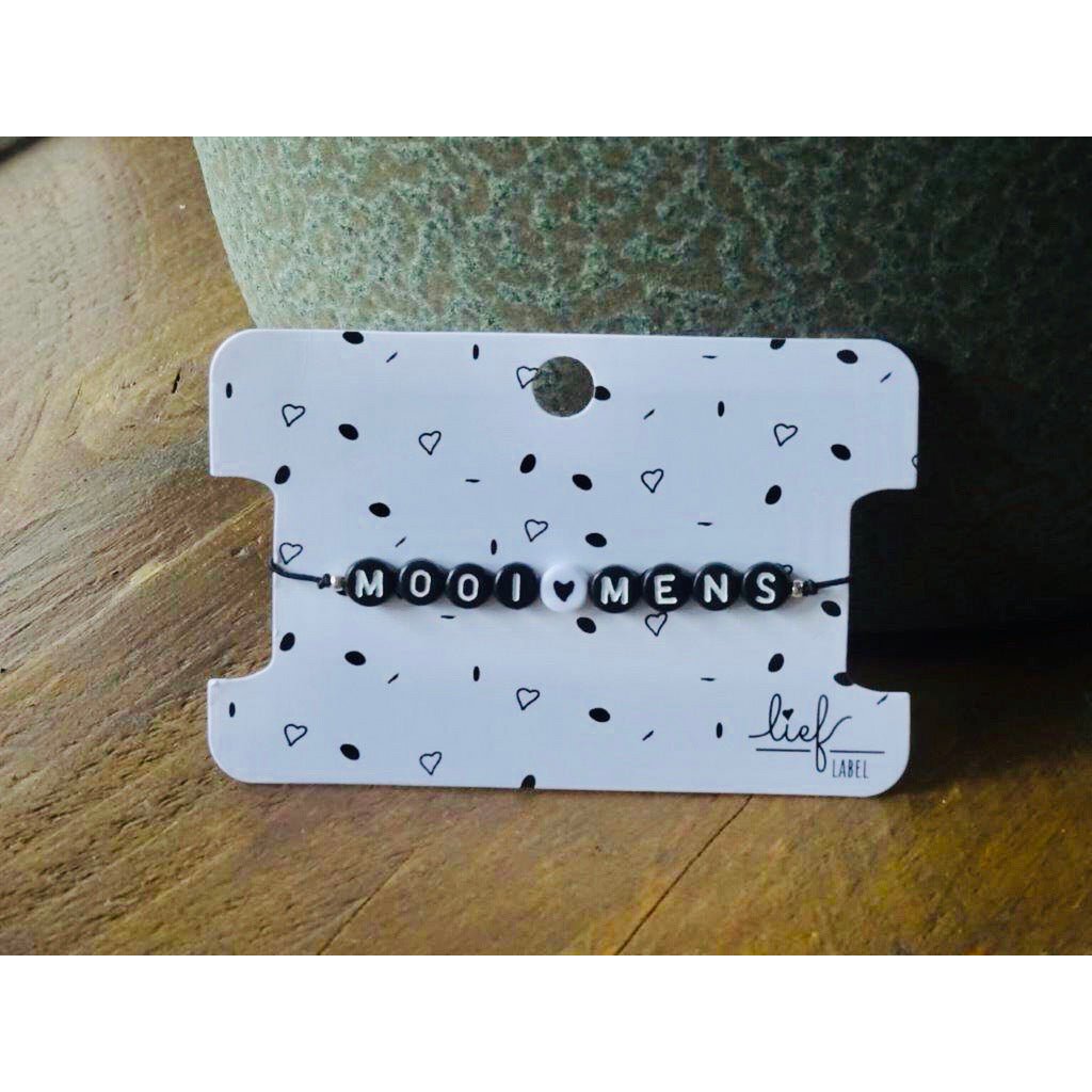 Armband I care Schwarz und Weiß mit Charme
