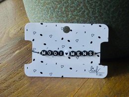 Bracelet I Care Noir et Blanc avec Charme