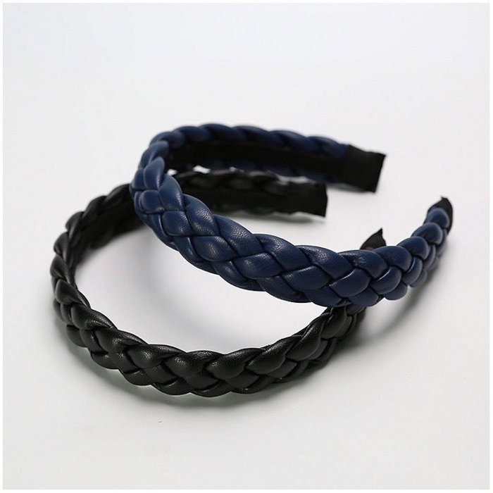 Braided Leather-Look Headband