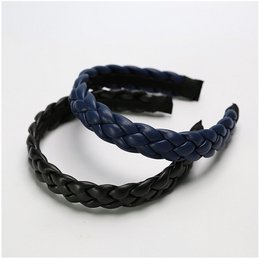 Braided Leather-Look Headband
