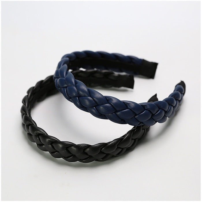 Braided Leather-Look Headband