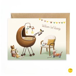 Greeting card birth crib (boy or girl)