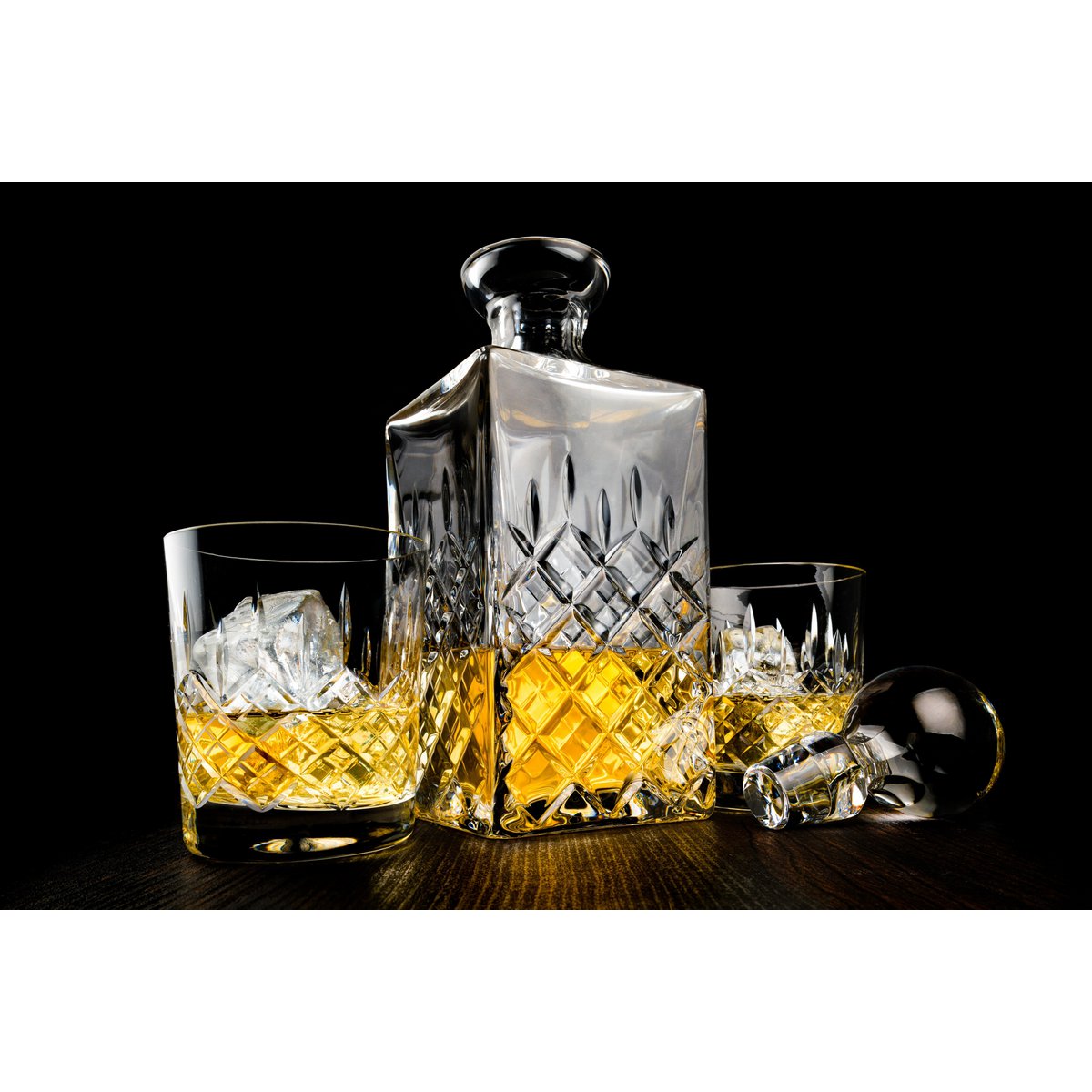Handmade Crystal Whiskey Decanter Set Royal - Limited Edition - Handmade in Italy
