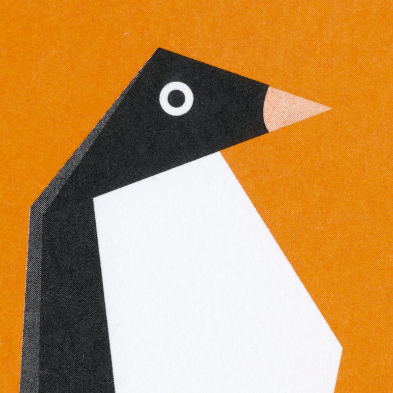 Risography Postcard - Origami Pinguin - DIN A6